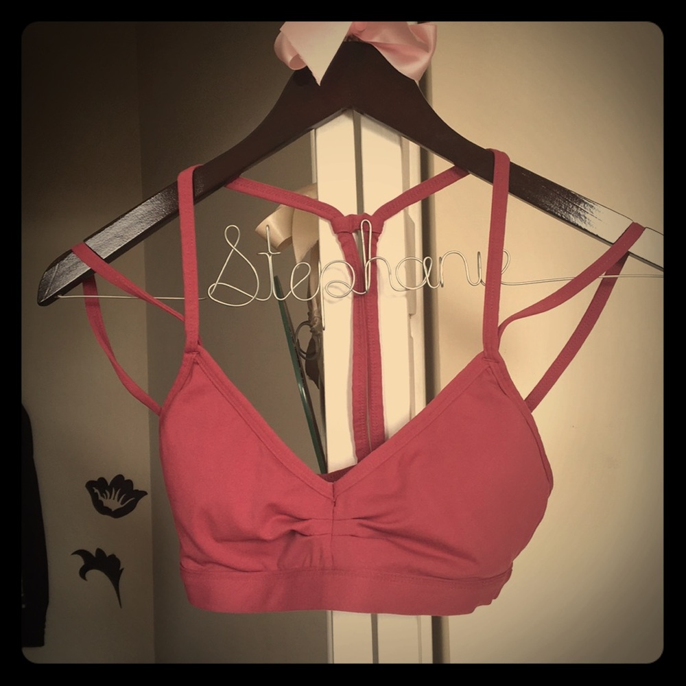 Fabletics pink sport bra